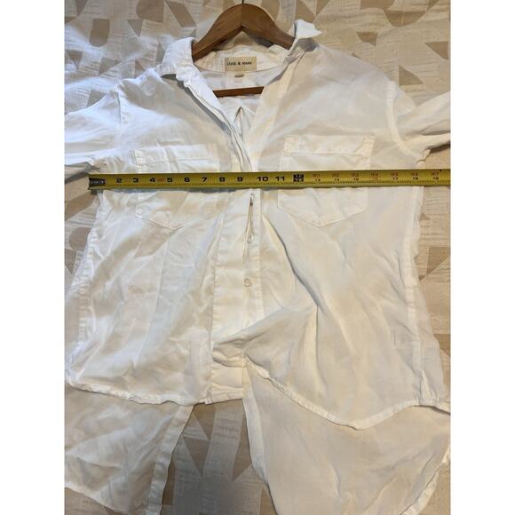 Anthropologie Cloth & Stone White Button Up Long Sleeve Blouse Size XS - Picture 5 of 6